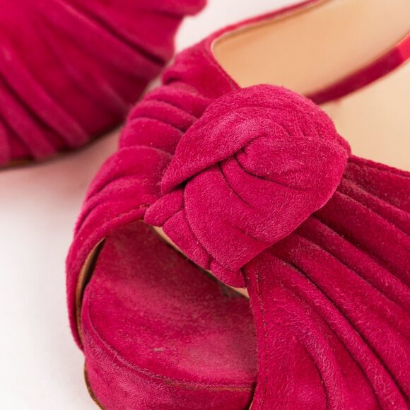 Christian Louboutin Lady Gres Pink Knotted Suede Pumps - Picture 7 of 9